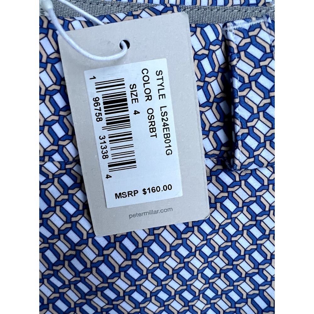 NWT Peter Millar blue print activewear golf stretch pants size 4 - Picture 6 of 7